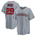 Rebec Washington Nationals #29 James Wood Gray  Road Replica Jersey