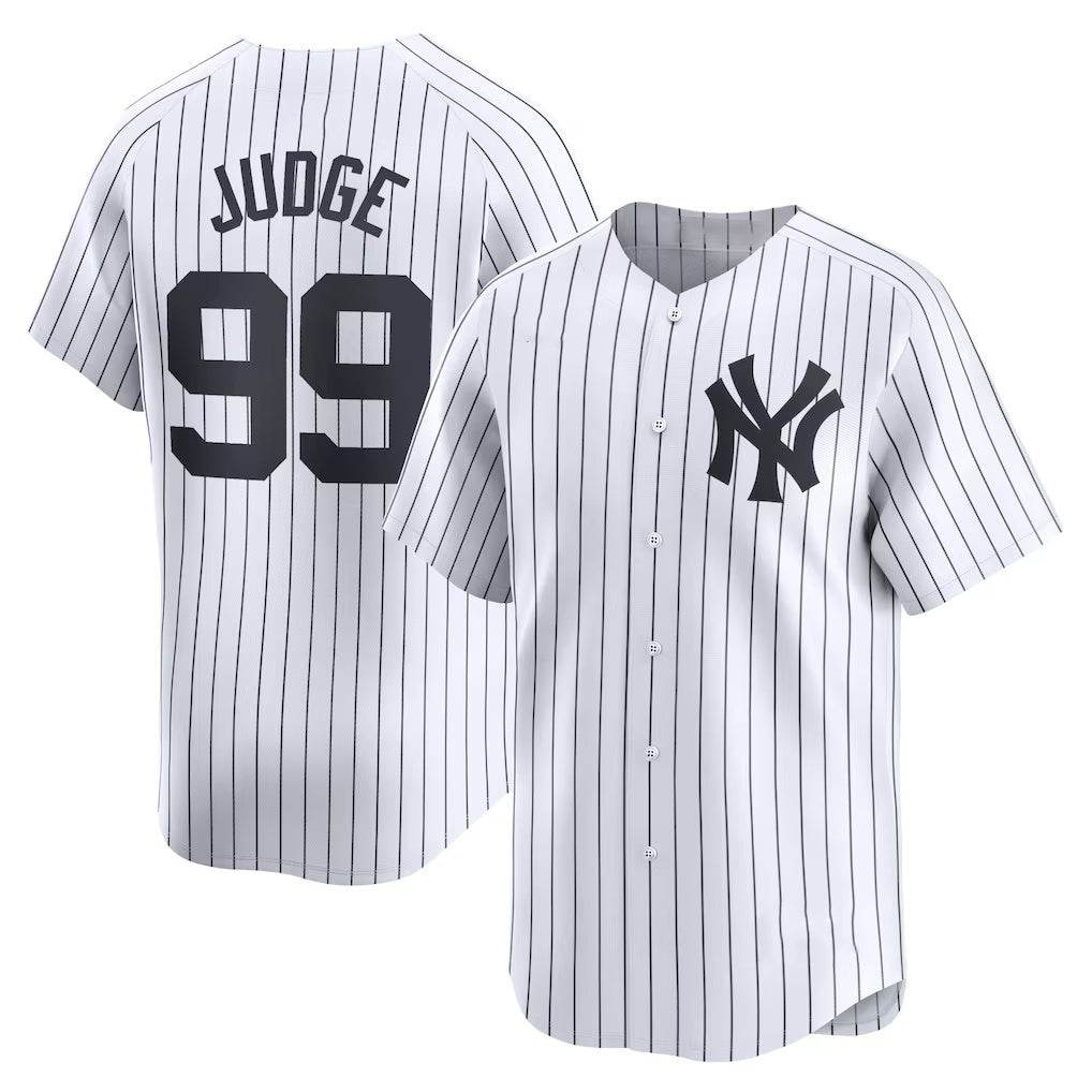 Rebec New York Yankees #99 Aaron Judge White  Home Limited Player Jerseys