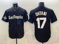 Rebec Los Angeles Dodgers #17 Shohei Ohtani Black  2025 World Series Champions Patch 'Gothic Edition' Vapor Premier Limited Stitched Jersey