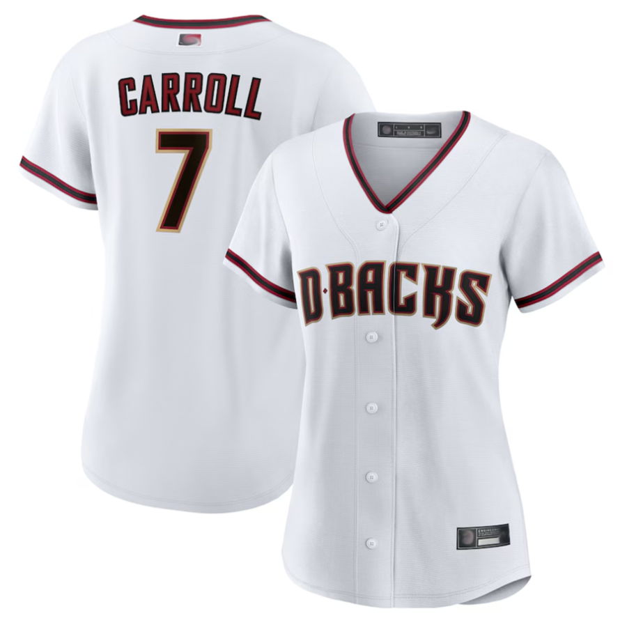 Rebec A.Diamondbacks #7 Corbin Carroll Player White Home Replica Personalized Stitched Jerseys