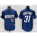 Rebec Detroit Tigers #31 Riley Greene Number 2024 Navy  City Connect Cool Base Limited Stitched Jersey