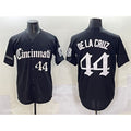 Rebec  Cincinnati Reds #44 Elly De La Cruz Black  'Gothic Queen City Edition' Vapor Premier Limited Stitched Jersey