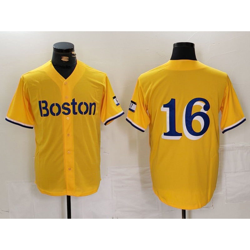 Rebec Boston Red Sox #16 Jarren Duran Gold  City Connect Stitched Jersey