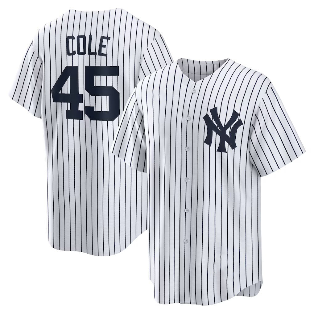 Rebec New York Yankees #45 Gerrit Cole White  Home Replica Player Name Jersey 2