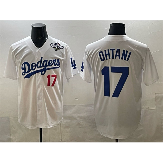 Rebec Los Angeles Dodgers #17 Shohei Ohtani White  2025 World Series Home Limited Stitched Jersey
