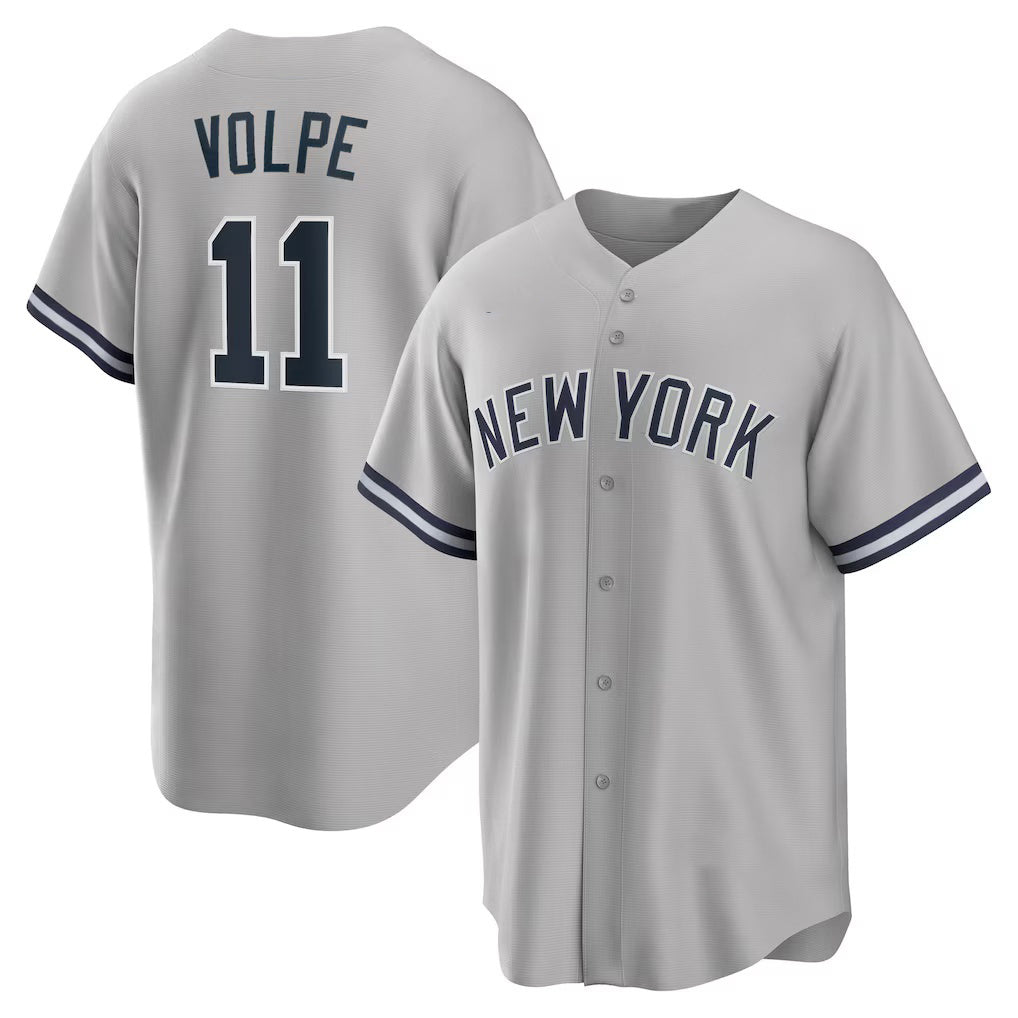 Rebec New York Yankees #11 Anthony Volpe Gray  Road Replica Jersey