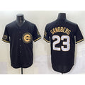 Rebec Chicago Cubs #23 Ryne Sandberg Black  Gold 'Ryne Sandberg Tribute' Vapor Limited V2 Stitched Jersey