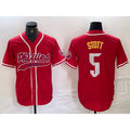 Rebec Philadelphia Phillies #5 Bryson Stott Red  Cool Base Stitched Jersey