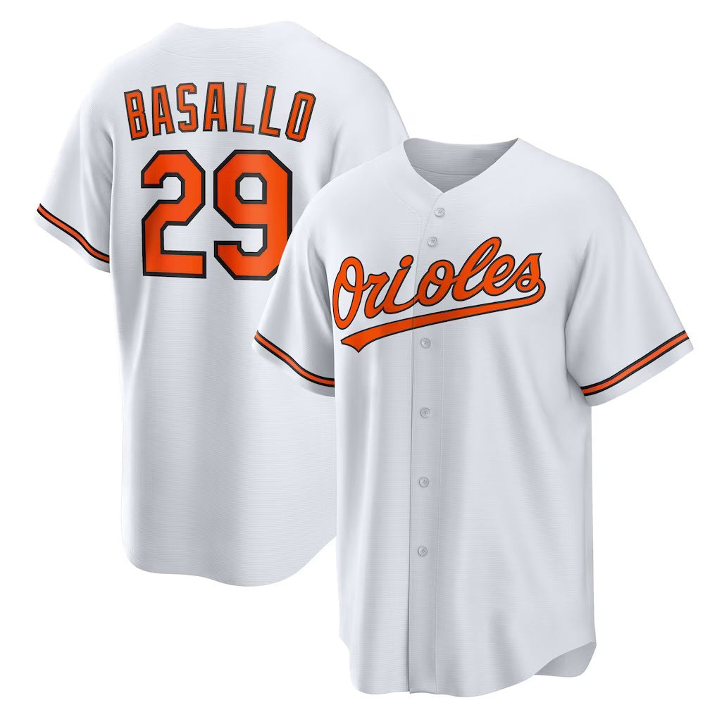 Rebec Baltimore Orioles #29 Samuel Basallo White  Replica Player Jersey