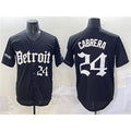 Rebec Detroit Tigers #24 Miguel Cabrera Black  'Motor Gothic Edition' Vapor Premier Limited Stitched Jersey