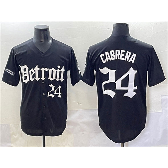Rebec Detroit Tigers #24 Miguel Cabrera Black  'Motor Gothic Edition' Vapor Premier Limited Stitched Jersey