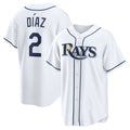 Rebec Tampa Bay Rays #2 Yandy D¨ªaz White  Home Replica Jersey