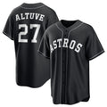 Rebec Houston Astros #27 Jose Altuve Black  Lights Out Limited Stitched Jersey