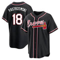 Rebec A.Braves #18 Mike Yastrzemski player Black Replica Fashion Out Stitched Jerseys