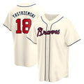 Rebec A.Braves #18 Mike Yastrzemski player Cream Replica Alternate Stitched Jerseys
