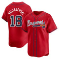 Rebec A.Braves #18 Mike Yastrzemski player Red Limited Alternate Stitched Jerseys