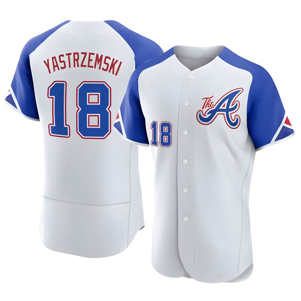 Rebec A.Braves #18 Mike Yastrzemski player White Authentic City Connect Stitched Jerseys