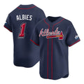 Rebec A.Braves #1 Ozzie Albies Player Navy Limited 2025 Speedway Classic Alternate Stitched Jerseys