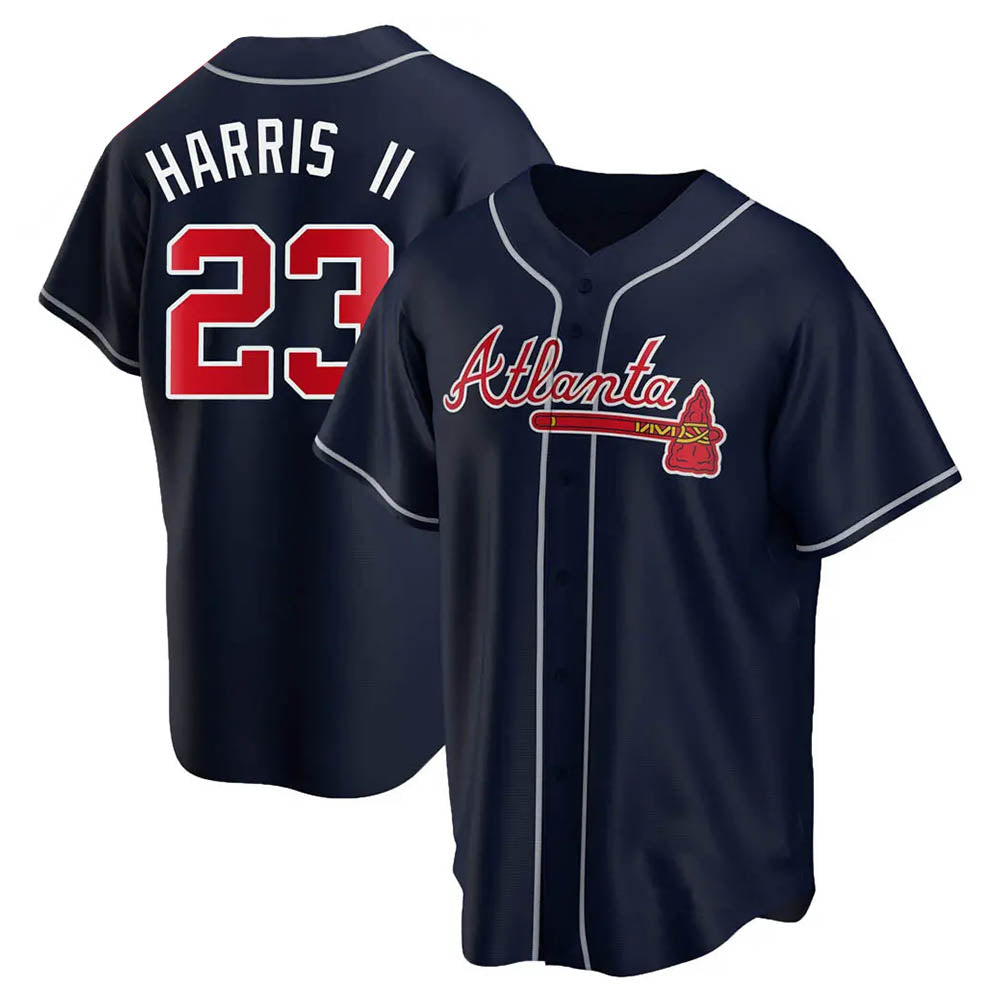Rebec A.Braves #23 Michael Harris II player Navy Replica Alternate Stitched Jerseys