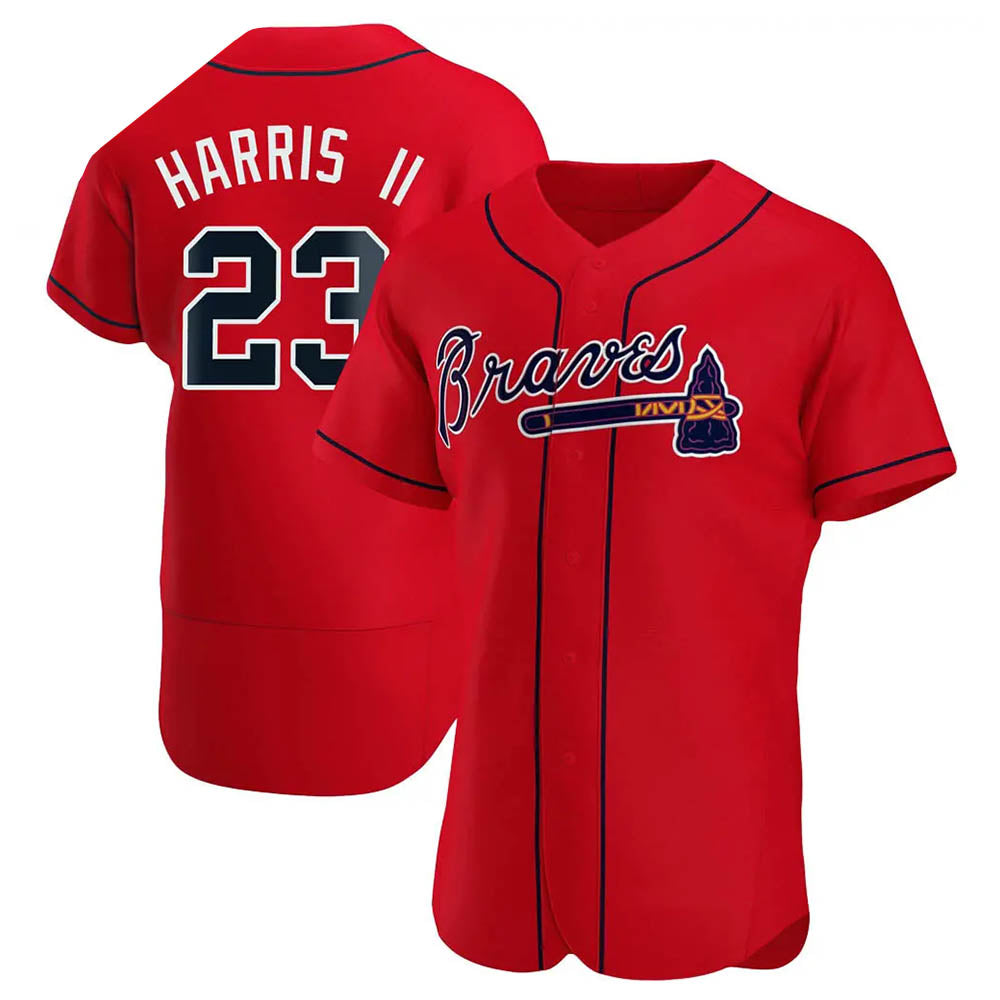 Rebec A.Braves #23 Michael Harris II player Red Authentic Alternate Stitched Jerseys