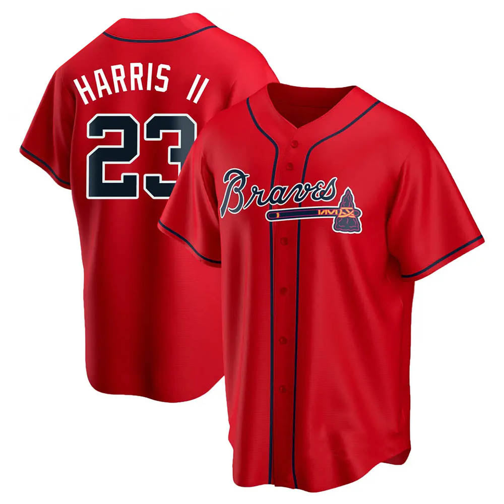 Rebec A.Braves #23 Michael Harris II player Red Replica Alternate Stitched Jerseys