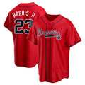 Rebec A.Braves #23 Michael Harris II player Red Replica Alternate Stitched Jerseys