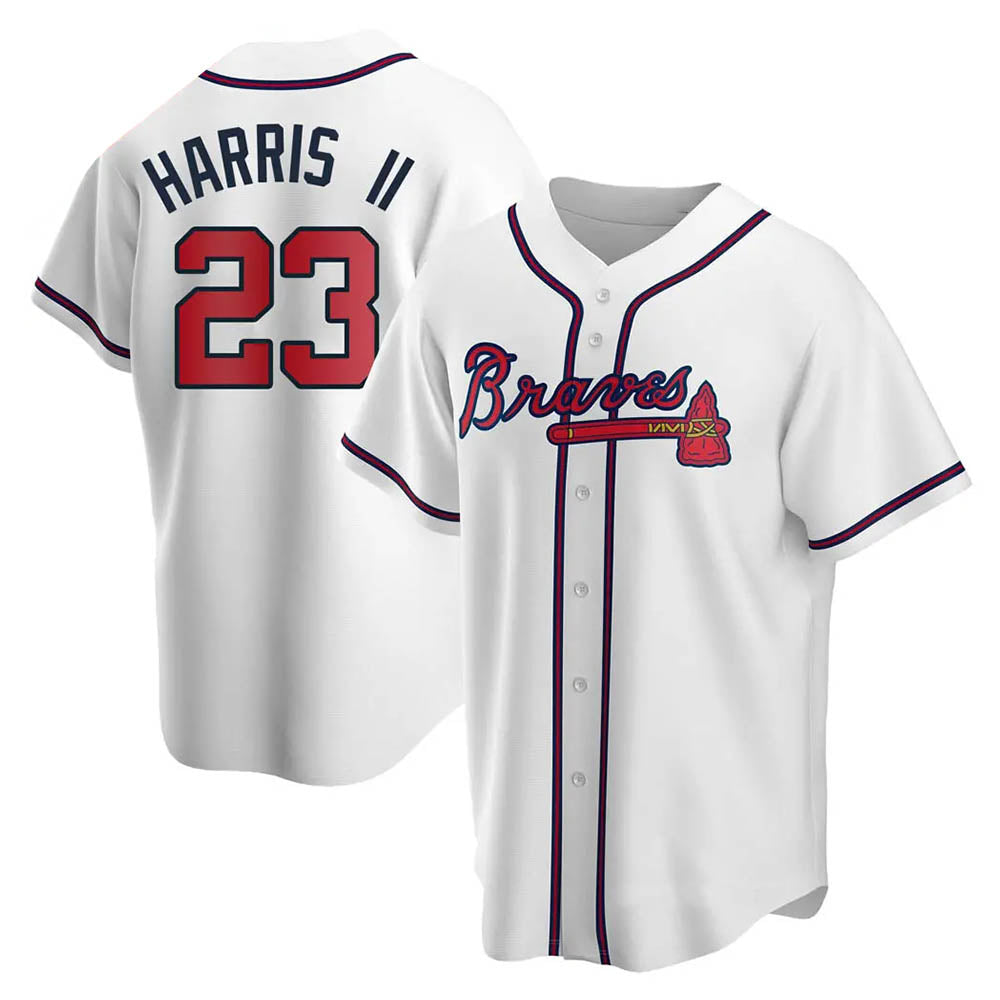 Rebec A.Braves #23 Michael Harris II player White Replica Home Stitched Jerseys
