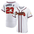 Rebec A.Braves #23 Michael Harris II player White&Gold Authentic Program Stitched Jerseys