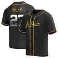 Broks A.Braves #27 Austin Riley Player Black&Gold Replica en Alternate Stitched Jerseys