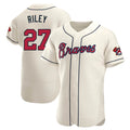 Broks A.Braves #27 Austin Riley Player Cream Authentic Alternate Stitched Jerseys
