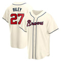 Broks A.Braves #27 Austin Riley Player Cream Replica Alternate Stitched Jerseys