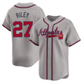 Broks A.Braves #27 Austin Riley Player Gray Limited Away Stitched Jerseys