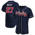 Broks A.Braves #27 Austin Riley Player Navy Authentic Alternate Stitched Jerseys