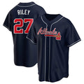 Broks A.Braves #27 Austin Riley Player Navy Replica Alternate Stitched Jerseys