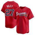 Broks A.Braves #27 Austin Riley Player Red Limited Alternate Stitched Jerseys