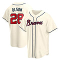 Rebec A.Braves #28 Matt Olson Player Cream Replica Alternate Stitched Jerseys