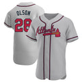 Rebec A.Braves #28 Matt Olson Player Gray Authentic Road Stitched Jerseys