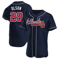 Rebec A.Braves #28 Matt Olson Player Navy Authentic Alternate Stitched Jerseys