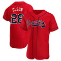 Rebec A.Braves #28 Matt Olson Player Red Authentic Alternate Stitched Jerseys