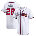 Rebec A.Braves #28 Matt Olson Player White Elite Home Stitched Jerseys