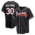 Rebec A.Braves #30 Drake Baldwin player Black Replica Fashion Out Stitched Jerseys