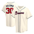 Rebec A.Braves #30 Drake Baldwin player Cream Replica Alternate Stitched Jerseys