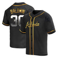 Rebec A.Braves #30 Drake Baldwin player Gold Replica Black en Alternate Stitched Jerseys