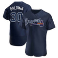 Rebec A.Braves #30 Drake Baldwin player Navy Authentic Alternate Team Stitched Jerseys