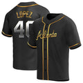 Rebec A.Braves #40 Reynaldo Lopez player Black & Gold Replica en Alternate Stitched Jerseys