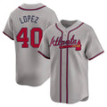 Rebec A.Braves #40 Reynaldo Lopez player Gray Limited Away Stitched Jerseys