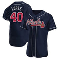 Rebec A.Braves #40 Reynaldo Lopez player Navy Authentic Alternate Stitched Jerseys