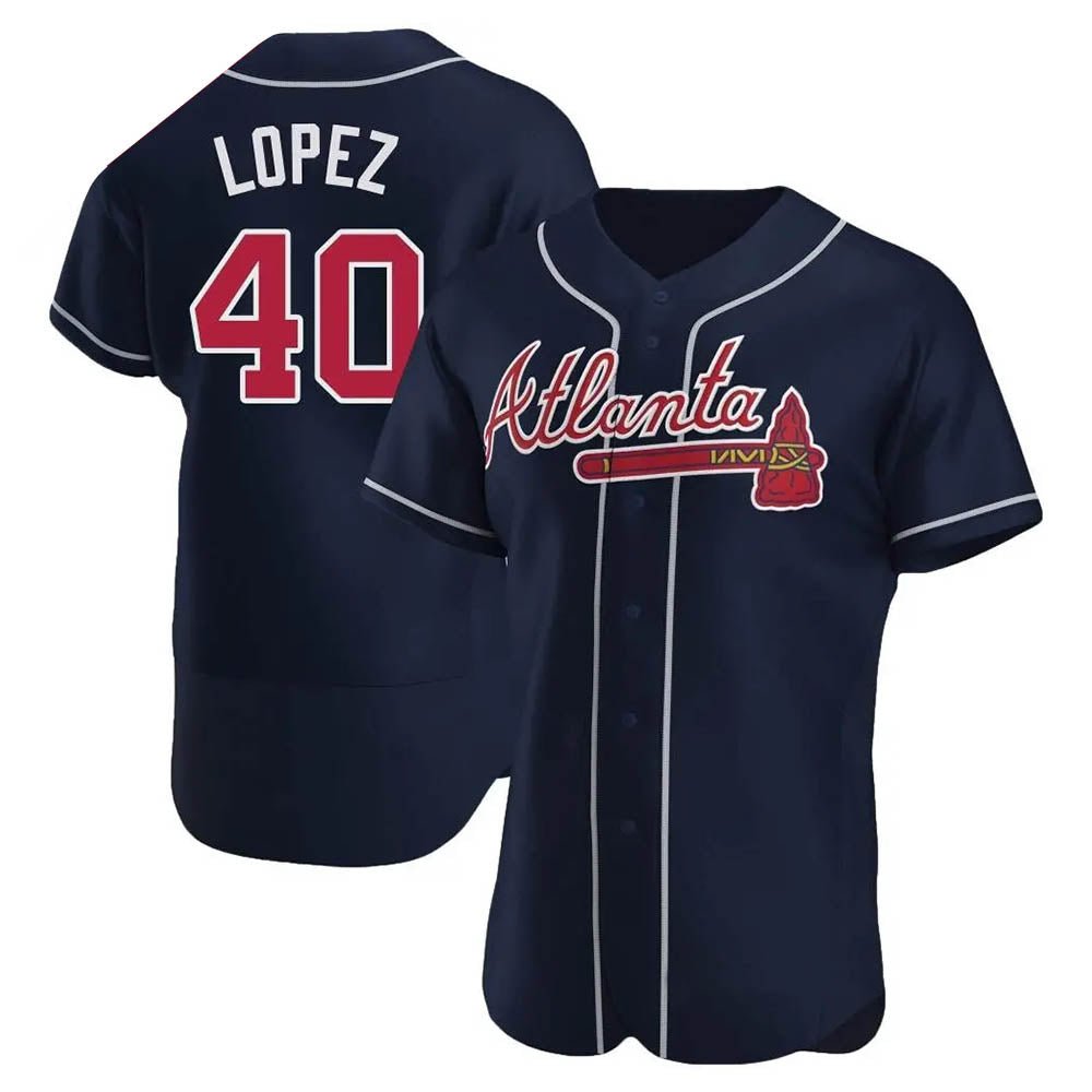 Rebec A.Braves #40 Reynaldo Lopez player Navy Authentic Alternate Stitched Jerseys