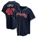 Rebec A.Braves #40 Reynaldo Lopez player Navy Replica Alternate Stitched Jerseys