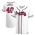 Rebec A.Braves #40 Reynaldo Lopez player White Authentic Home Stitched Jerseys